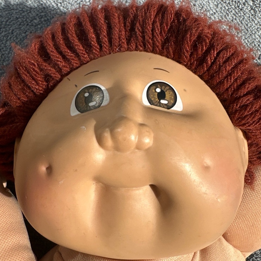 Cabbage Patch Vintage Boy Track Jacket Brown Hair & Eyes Dimples 1984 Signed 🥬♥️